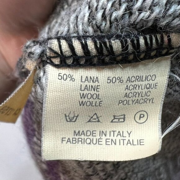 Vintage Stefanel Unisex Pullover Wool Sweater Knit L/XL Multi Geometric - Picture 4 of 12